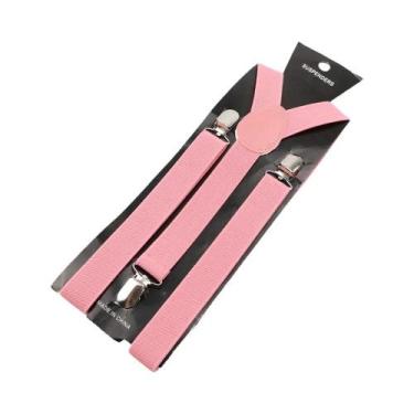 Imagem de Suspensórios Ajustáveis De Couro Elástico Em Cores Sólidas Para Homens