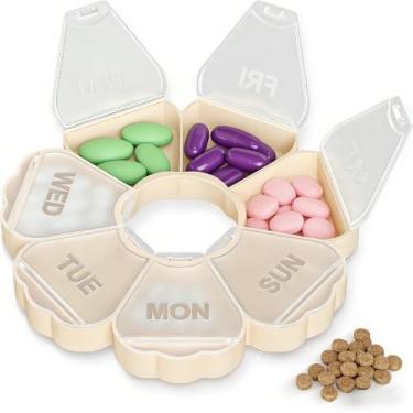 Imagem de Organizador semanal jumbo de comprimidos de 7 dias, compartimentos grandes para pílulas, vitaminas, suplementos de óleo de peixe, caixa de comprimidos diária com etiquetas permanentes levantadas para
