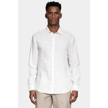 Imagem de Camisa Aramis Manga Longa Regular Linho Xadrez Branco-Masculino