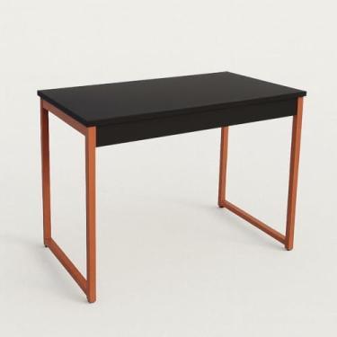 Imagem de Mesa Escrivaninha Industrial para Computador e Notebook 90x45cm – Mesa para Escritório e Home Office com Estrutura em Aço(Bronze/Preto)