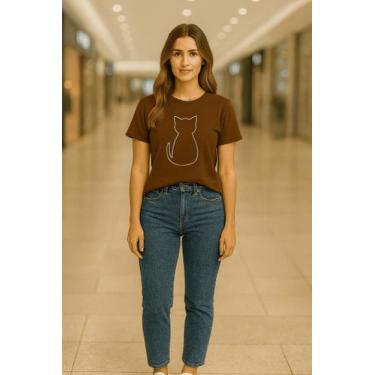 Imagem de Camiseta Baby Look Estampa Pet  Cores Variadas Ideal para Trabalho & C