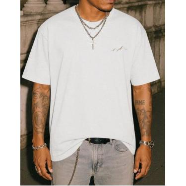 Imagem de Camiseta Masculina Bascia Academia Casual Moda Minimalista, Branco, M