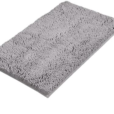Imagem de Tapetes de banheiro, tapete de chenille, tapetes de microfibra de secagem rápida antiderrapantes lavável, extra grosso, macio e altamente absorvente tapete de banho para banheiro, cozinha e sapato