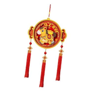 Imagem de oshhni Decoração de Ano Chinês 2026 com Cavalo - Pingente Tradicional da Sorte para Portas de Lojas e Inaugurações de Casas em Festas, Style C