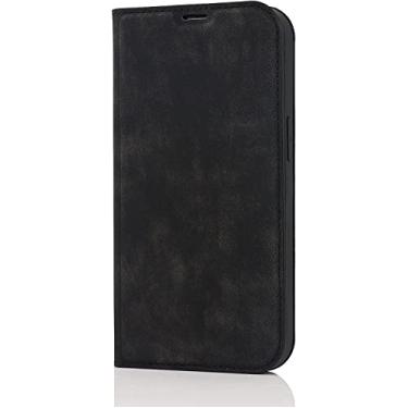 Imagem de CYSUE Capa carteira magnética para iPhone 14/14 Plus/14 Pro/14 Pro Max, capa de telefone de couro PU premium com slots de cartão Kickstand Flip Notebook, 14 Pro (Cor: Preto, Tamanho: 14Pro)