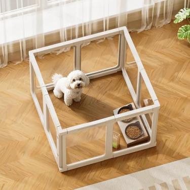 Imagem de Jalove Cercadinho Transparente Para Cães, Cercadinho De Plástico Acrílico Para Animais De Estimação Com Porta, Cercadinho Para Filhotes, Gatos, Coelhos, Furões, Cercadinho Fácil De Instalar, Prefere