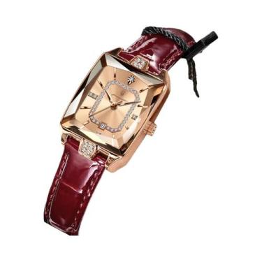 Imagem de Relógio De Pulso Feminino De Quartzo Em Couro Impermeável De Luxo, Ele