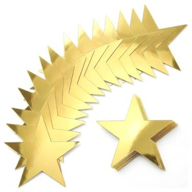 Imagem de Recortes de estrela com glitter de 50 peças para quadros de avisos e decoração de festas, 15 cm