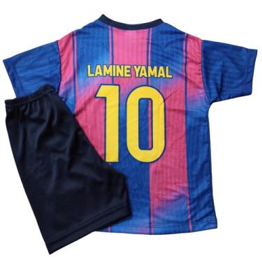 Imagem de Kit Conjunto Infantil de Futebol Camisa e Shorts com Escudo Bordado B4