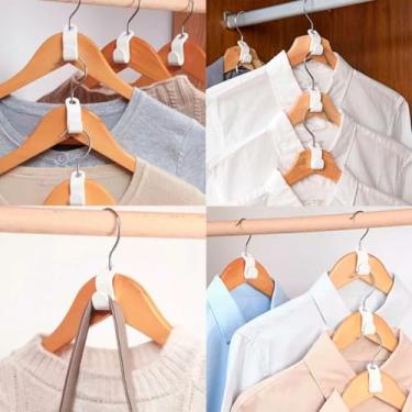 Imagem de Kit 5 Ganchos Extensores para Cabides, Plástico, Organizador de Guarda-Roupa, Conector Vertical para Maximizar Espaço