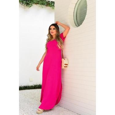 Imagem de Vestido Longo Manga Curta Feminino - Tie Dye - O Ideal Da List+, M, Pi