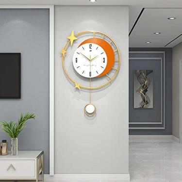 Imagem de AkosOL Grande estilo moderno silencioso sem tique-taque decoração de parede de metal relógios operados por bateria para sala de estar cozinha fácil de ler eficiência