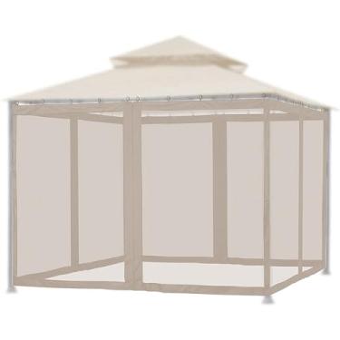 Imagem de Mosquito Netting para Toldo de Pátio Tela Varanda e Espaços Vida 4-Panel Paredes com Zíper Prova Design Ventilação em Quatro Lados