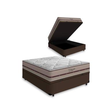 Imagem de Cama Box Baú com Colchão de Molas Ensacadas Anjos Classic Casal 138cm