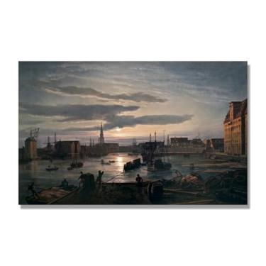 Imagem de NHLDZYH J.C. Dahl pintura em tela de romance norueguês pintura de paisagem obra-prima famosa reprodução de arte sobre tela. (paisagem 45). 30 x 48 cm. Apenas tela.