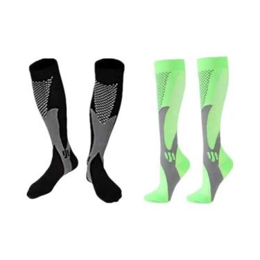 Imagem de Meias De Compressão Masculinas (2, 3 Ou 4 Pares) Para Corrida E Varize