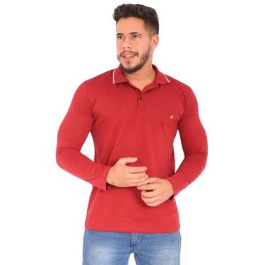 Imagem de Camisa Gola Polo Manga longa Masculina 100% Algodão - RS, M, Variadas