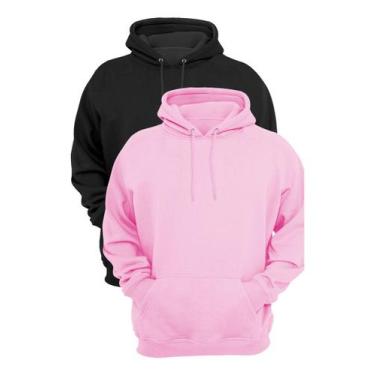 Imagem de Kit 2 Moletons Liso Flanelado Blusa De Frio Canguru Casual - Lucas Lun