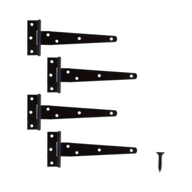 Imagem de Dobradiças De Porta Pretas Revestidas Antiferrugem 4 Peças Com Parafus