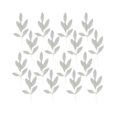 Imagem de Folhas De Árvore De Natal Artificiais Com Glitter De 34cm, 5 Peças, De