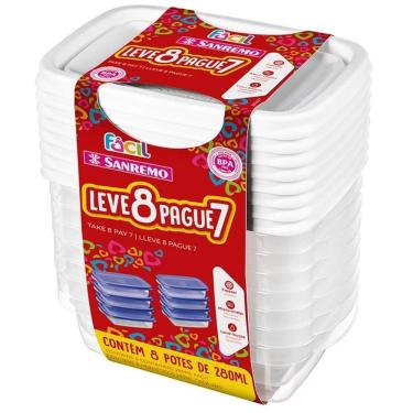 Imagem de Conjunto De Potes 280ml Leve 8 Pague 7 Cores Sortidas - Sr160-7 - Sanremo Conj.pote Leve 8 Pague 7 280ml Sanremo Sr160-7