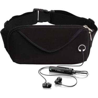 Imagem de Pochete Corrida Celular Exercicios Academia Impermeavel Slim Pochete de Cintura Esportiva Slim Para Corrida (Preto)