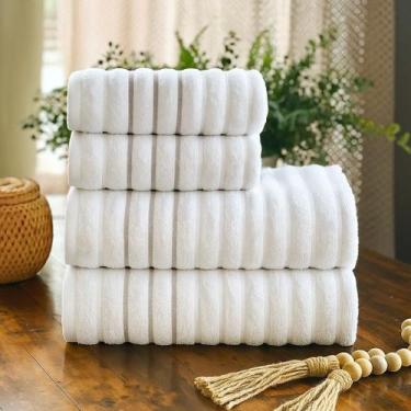 Imagem de Jogo De Toalhas De Banho e Rosto 4 Pçs Ondulado Wave Algodão Corttex, 