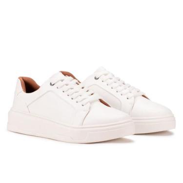 Imagem de Sapatenis Masculino Casual Premium Couro Confortável Urbanzi, Branco, 