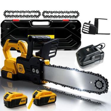 Imagem de Motosserra Moto Serra Elétrica Portátil Serral 2x Baterias Elétrica 48