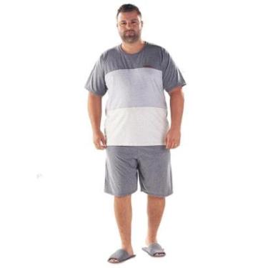 Imagem de Pijama Masculino Curto Pluz Size Pzama Cinza 090182-Masculino