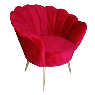 Imagem de Poltrona Pétala - Pés Cromado - Casa Designer , 05- Vermelho Ferrari