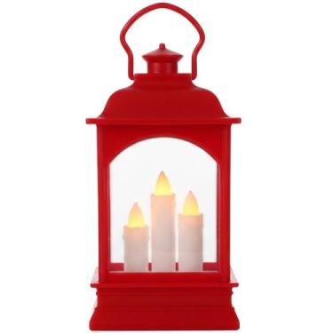 Imagem de Luminária Mini Lanterna Retrô com 3 velas de LED 7x12 - BELA FLOR