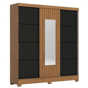 Imagem de Guarda Roupa Casal 3 Portas Deslizantes Com Espelho 200 cm B376 Briz, 
