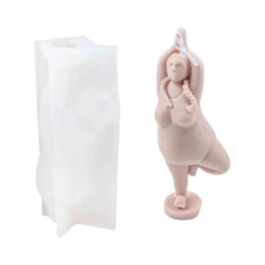 Imagem de Molde De Silicone Grande 3D De Mulher Yoga Para Estátua De Cera De Soj