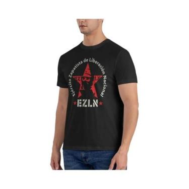 Imagem de Camiseta Masculina Oversize De Algodão Zapatista Ezln Star Tierra Y Li