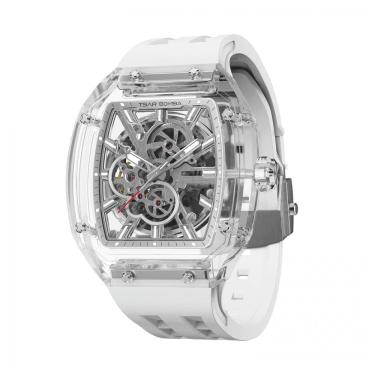 Imagem de TSAR BOMBA Relógio Mecânico Masculino Automático com Cristal de Safira, Bisel Transparente e Iluminação Grade A