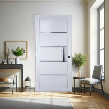 Imagem de Porta de Aço Social Slim 215x84x12cm com Puxador Pequeno Ideal Crv Esq