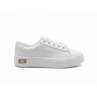 Imagem de Tênis Casual Feminino Plataforma Branco Confort Soft Clean-Feminino