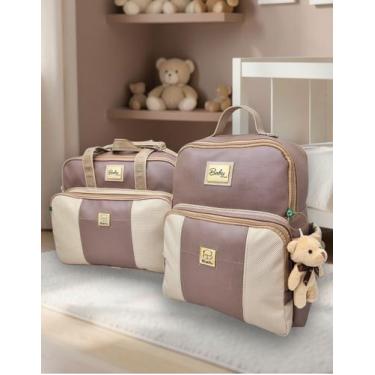 Imagem de Kit Bolsas Maternidade Grande e Mochila Bebê Enxoval + Trocador Miellu