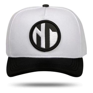 Imagem de Boné New Time Cap Snapback Aba Curva Em Couro Preto, Branco, UN