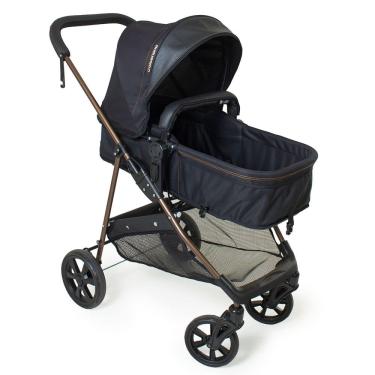 Imagem de Carrinho de Bebê Galzerano Napoli G22 Preto Cobre Função 2 em 1: Carrinho e Berço Moisés.