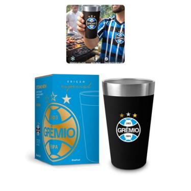 Imagem de Copo Térmico Stone Inox 473Ml Oficial Cerveja Time Grêmio - Visujoias