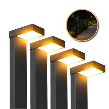 Imagem de Kit 4 Luminárias Poste Balizador Led Jardim Chão 10w 3000k 4000k 6500k