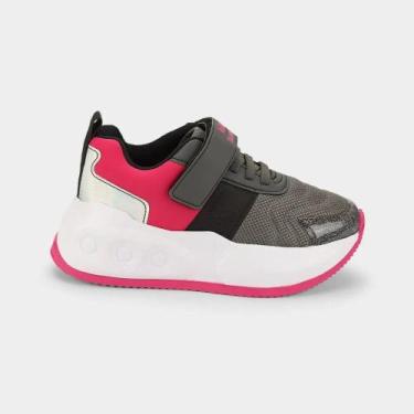 Imagem de Tênis Infantil de Rodinhas Bibi Skatenis Cinza e Rosa, Preto, 32
