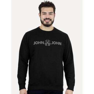 Imagem de Moletom John John Masculino New Basic Logo Rusty Preto, XL/GG