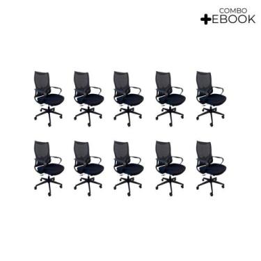 Imagem de Kit 10 Cadeiras De Escritório Presidente Oficial Verona 10 Verona Sem 