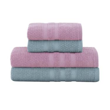 Imagem de Jogo toalha de banho gigante 4 peças vanilla - buddemeyer, Azul 3217 e