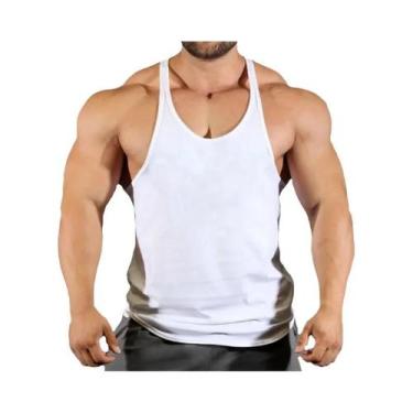 Imagem de Camiseta Regata Masculina De Algodão Sem Mangas, Cor Sólida, Para Trei