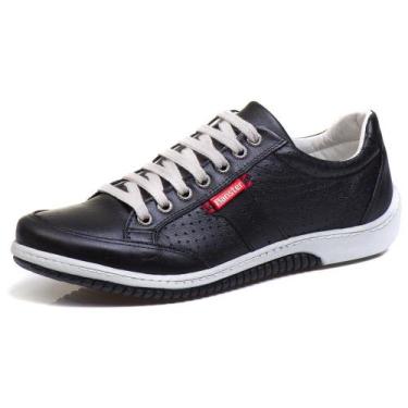 Imagem de Sapatênis Casual Conforto Couro Preto - RT3016NBKPTO Cor:PretoGênero:M