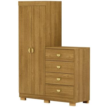 Imagem de Cômoda Para Quarto 2 Portas 4 Gavetas 120cm Tulsa V01 Nature - Lyam Decor